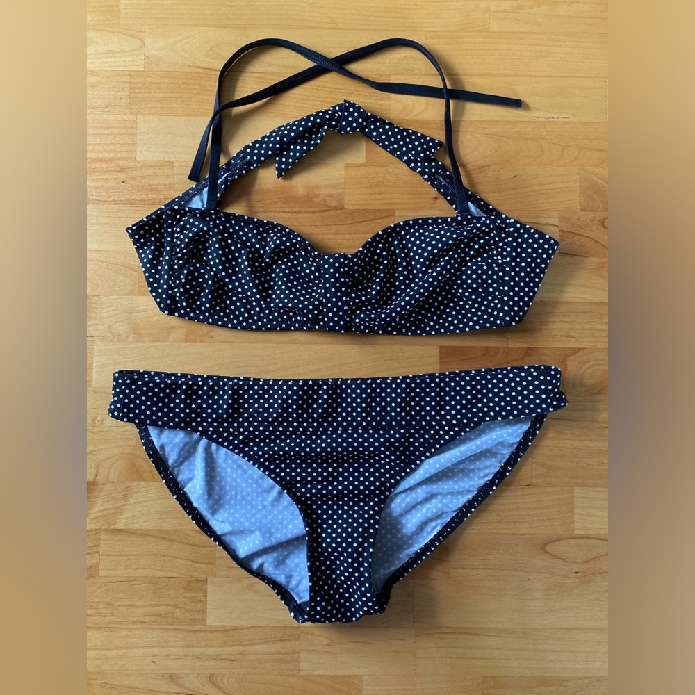 Lands End Polka Dot Bikini Medium